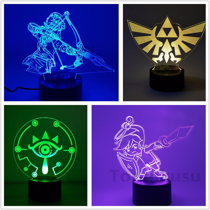 Zelda Anime Action Figure Game Figurine Breath Of The Wild 3D Lamp LED Toys Figma Juguete Model Statue Figural Collection Doll