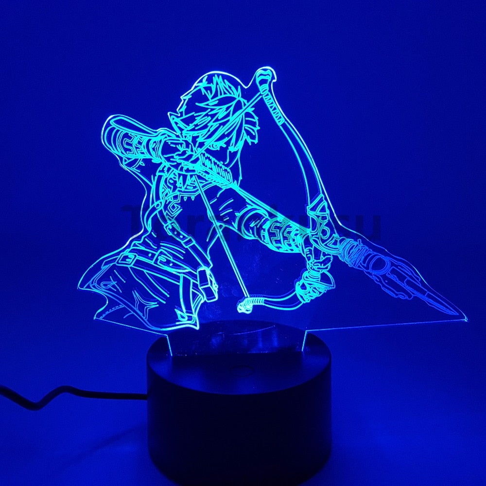 Zelda Anime Action Figure Game Figurine Breath Of The Wild 3D Lamp LED Toys Figma Juguete Model Statue Figural Collection Doll