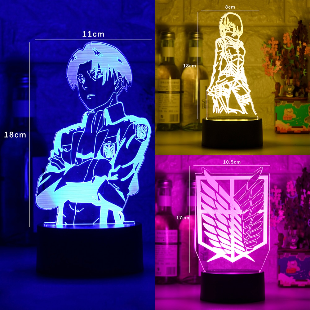 Attack on Titan Acrylic Table Lamps (with remote)